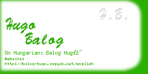 hugo balog business card